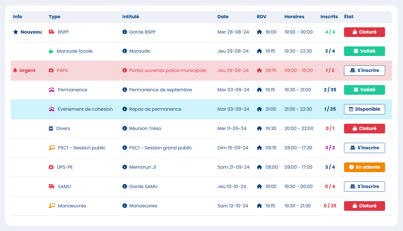 Mockup d'un module du site PAROS